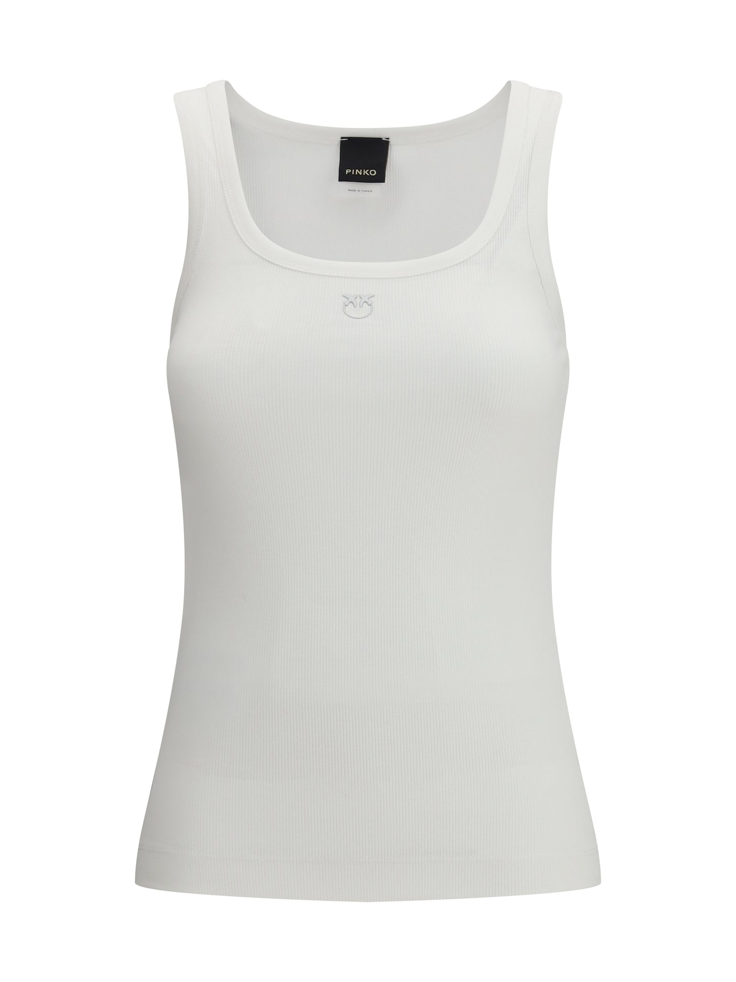PINKO Ribbed tank Top with Love Birds logo
