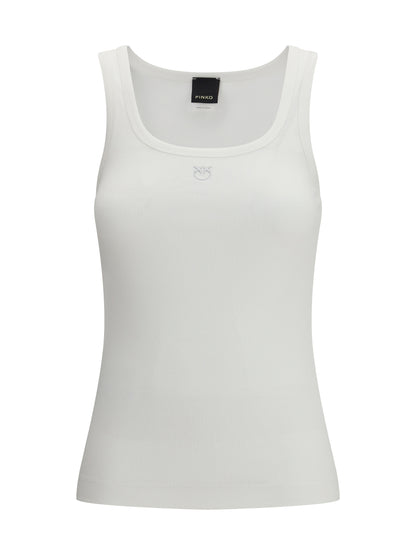 PINKO Ribbed tank Top with Love Birds logo