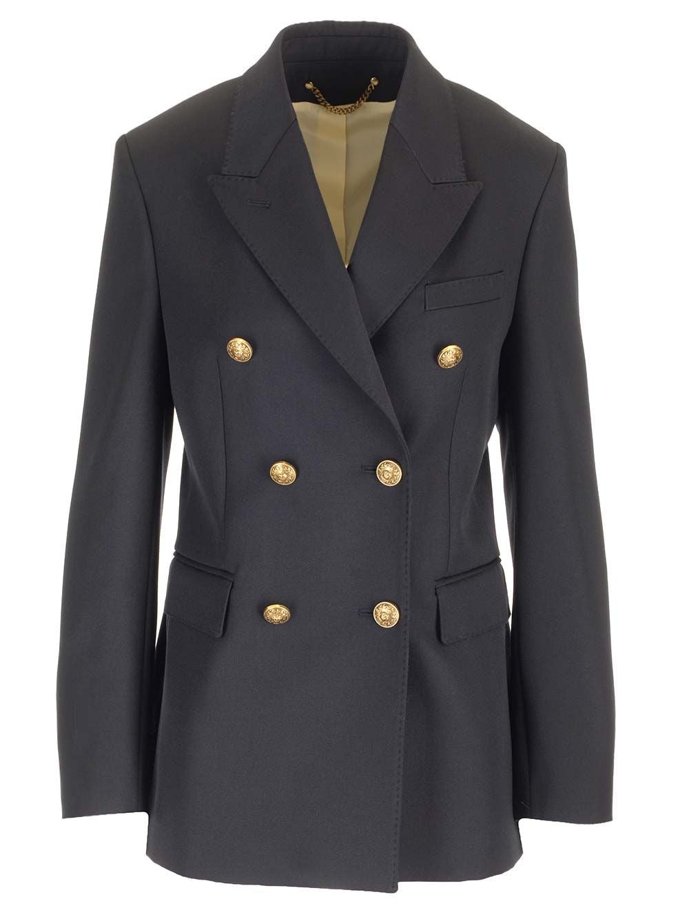 Golden Goose Double-Breasted Wool Blazer - Blue