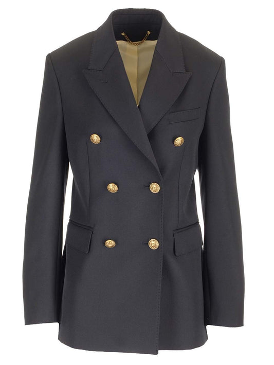 Golden Goose Double-Breasted Wool Blazer - Blue