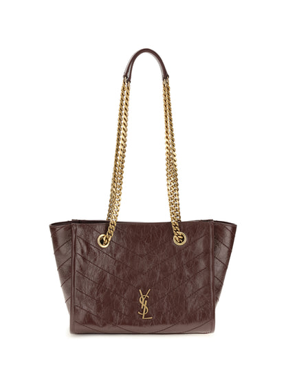 Saint Laurent Small Niki leather Tote Bag - Hot Wine