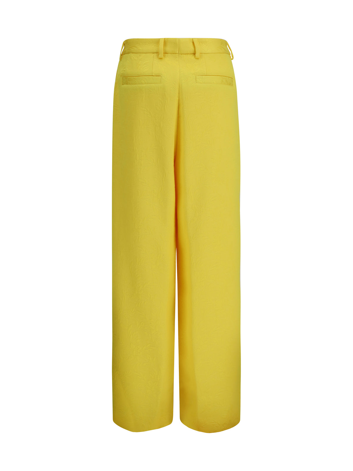Dries Van Noten Wide-leg Pants with all-over jacquard pattern - Yellow