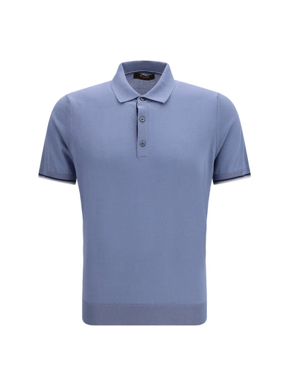 Moorer Cotton Polo - Chambray