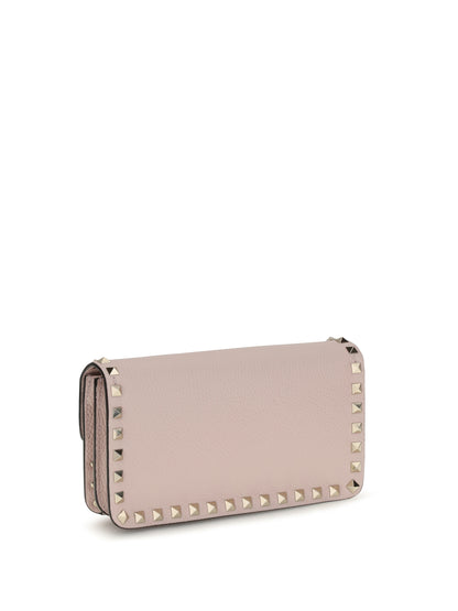 Valentino Garavani Rockstud Chain Wallet - Rose Quartz