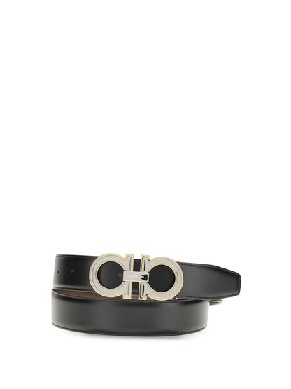 FERRAGAMO Reversible and adjustable Gancini Belt