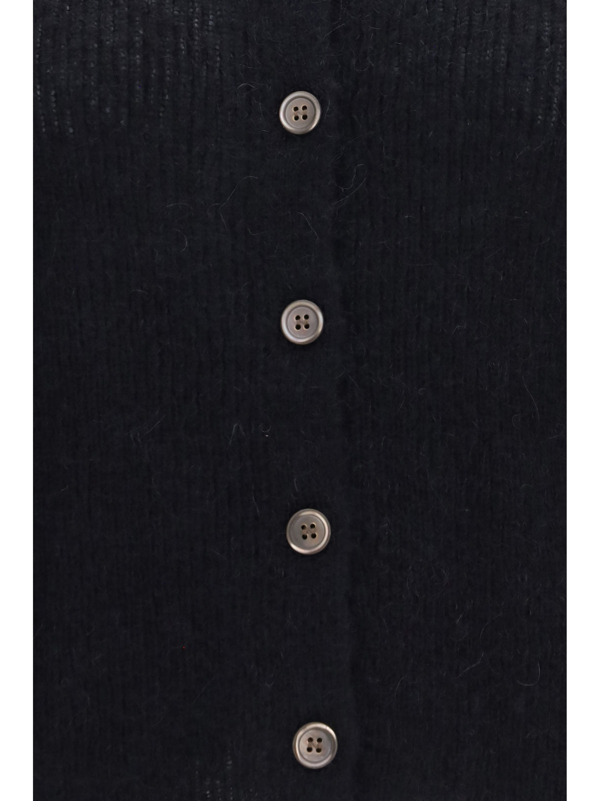 Our Legacy Mazzy Polo Sweater in alpaca blend - Black Fuzzy