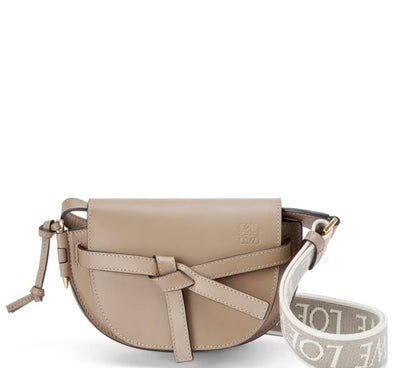 Loewe Mini Gate Dual bag in soft calfskin and jacquard