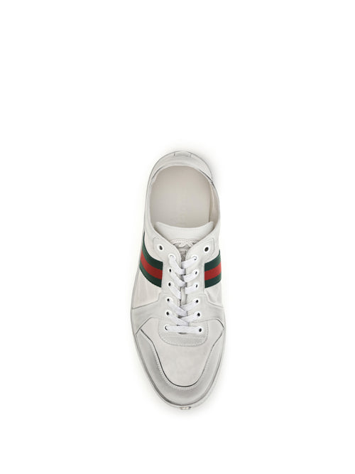 Gucci Stretch leather Sneakers - White/White/Vrv