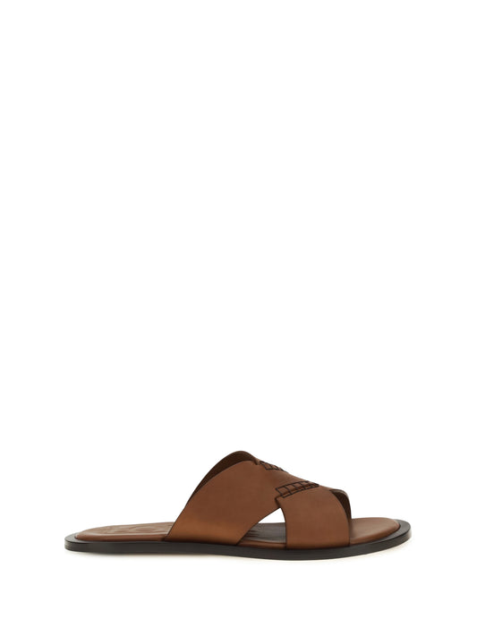 LOEWE Flex cross leather Slide Sandals