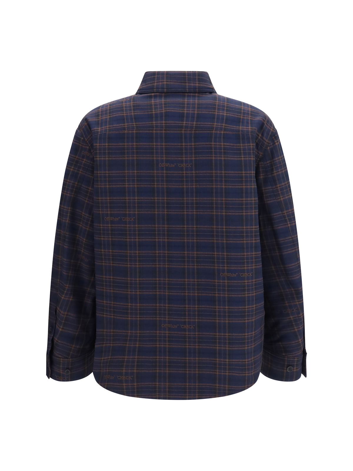 Off-White Oversized padded flannel Shirt - Blue Graphite