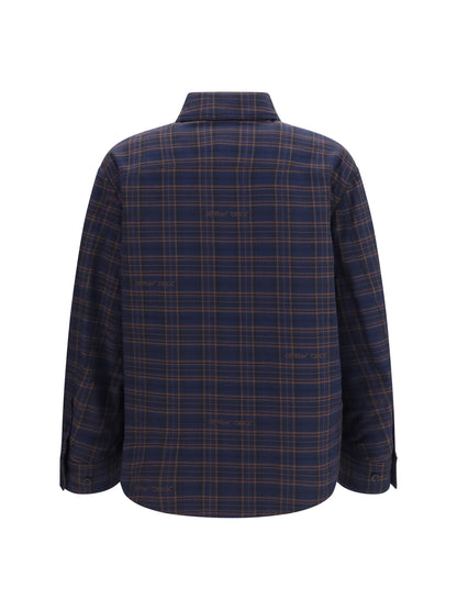Off-White Oversized padded flannel Shirt - Blue Graphite