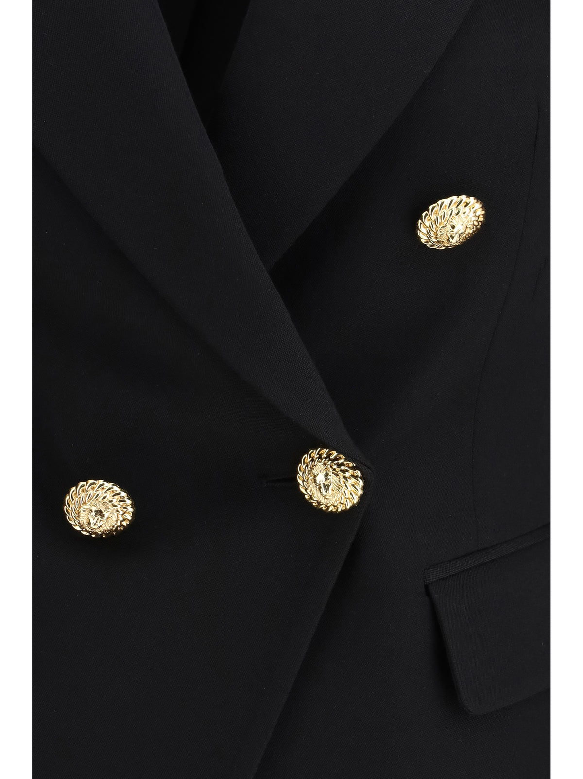 Balmain 6 Buttons Fitted Grain De Poudre Jacket - Noir
