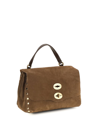 Zanellato Postina Jones suede Top Handle Bag - Brown Tartufo Di Norcia