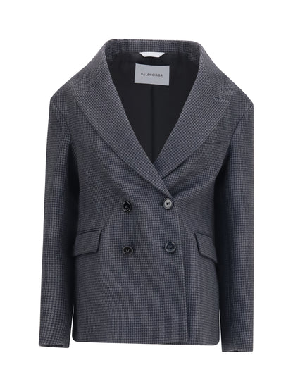 Balenciaga Double-breasted wool Blazer - Dark Grey/Black