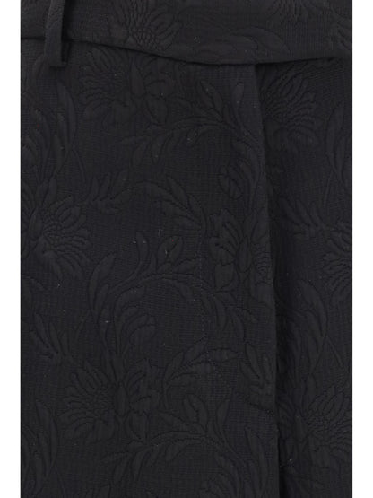 Dries Van Noten Wide-leg Pants with all-over jacquard pattern - Black