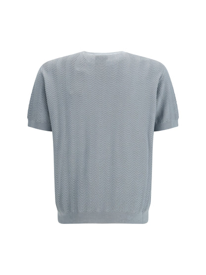 GIORGIO ARMANI Short-sleeved cotton and silk Sweater
