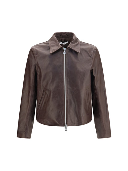 Our Legacy Mini leather Jacket - Matted Brown