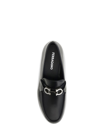 Ferragamo Gancini ornament Loafers - Black