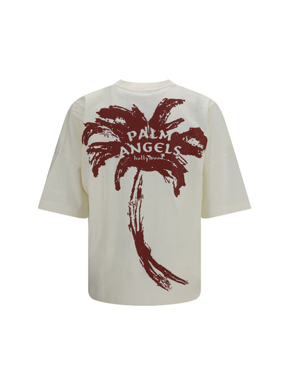 Palm Angels Palm Drift Back Over T-shirt - Off White - Red