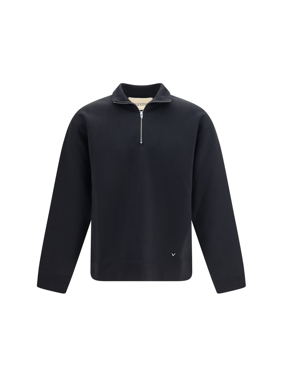 Valentino Half-zip high-neck jersey Sweatshirt - Black