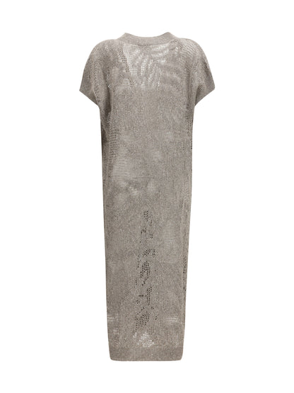 BRUNELLO CUCINELLI Long Cardigan in a linen and cotton blend