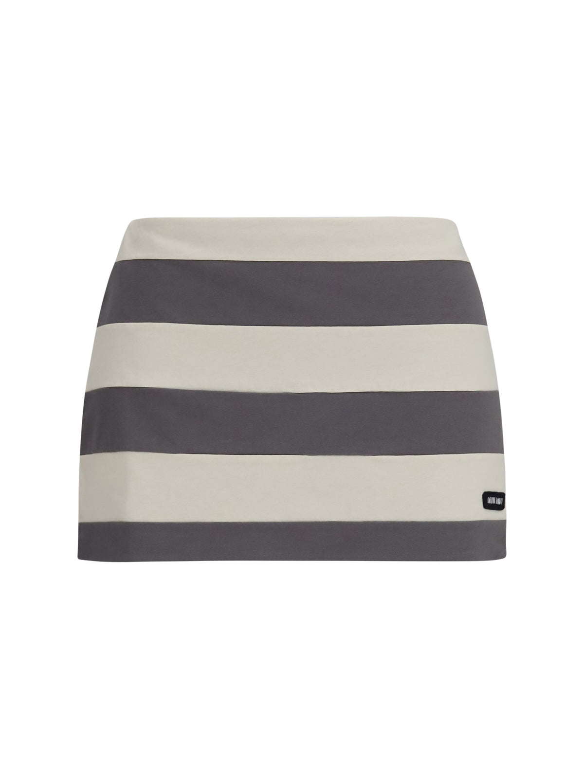 Miu Miu Striped cotton Mini Skirt - Gesso+Ferro
