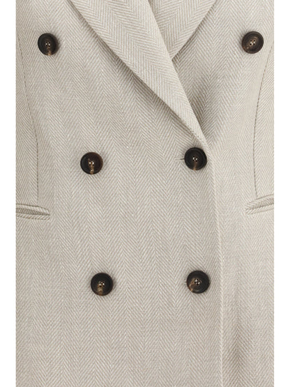 BRUNELLO CUCINELLI Button Herringbone Blazer