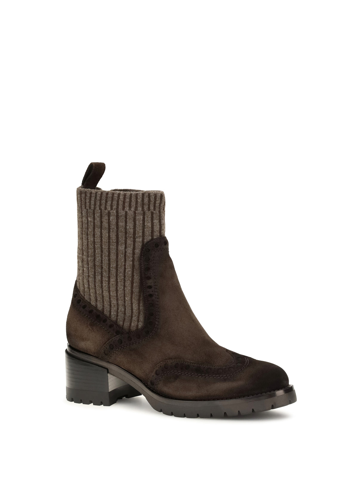 Santoni Suede Ferret Boots - Dark Brown