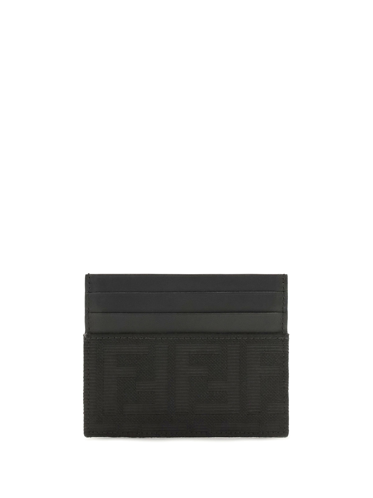 Fendi FF jacquard and leather Card Holder - Black