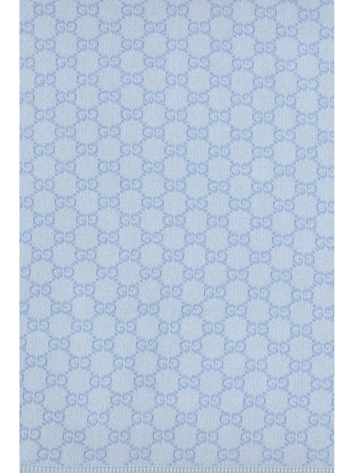 Gucci GG Monogram wool Blanket for Baby - Ivory/Sky Blue
