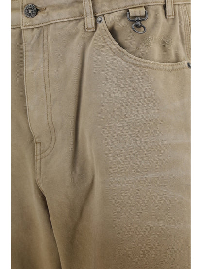 Golden Goose Cotton Pants with check detail - Cartouche