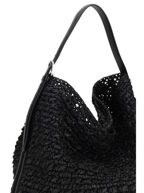 Toteme Paper raffia Tote Shoulder Bag - Black