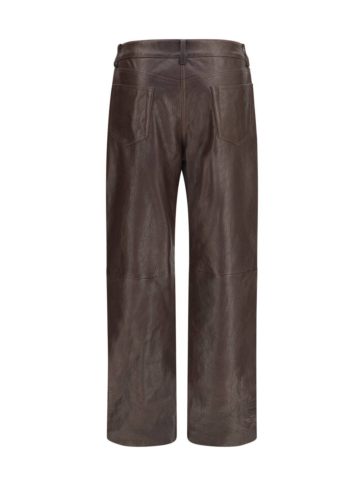 Magda Butrym Straight-leg leather Pants - Brown