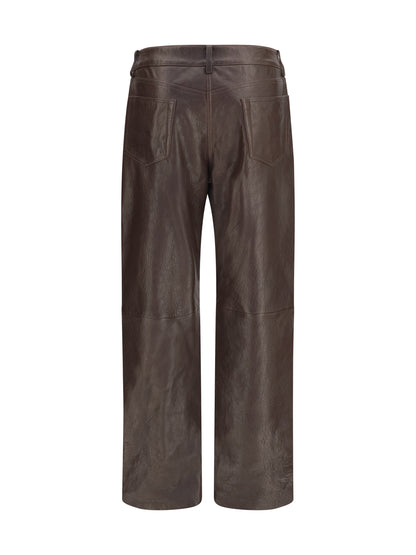 Magda Butrym Straight-leg leather Pants - Brown
