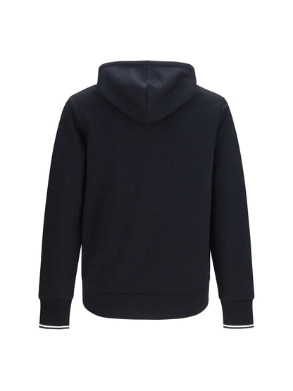 Fred Perry Hoodie with striped cuffs - Black
