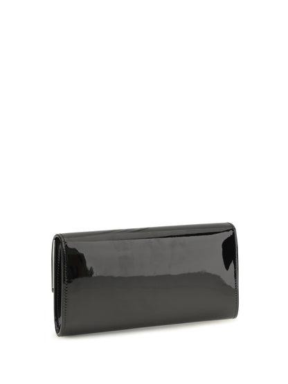Jimmy Choo Emmie leather Clutch - Black/Light Gold