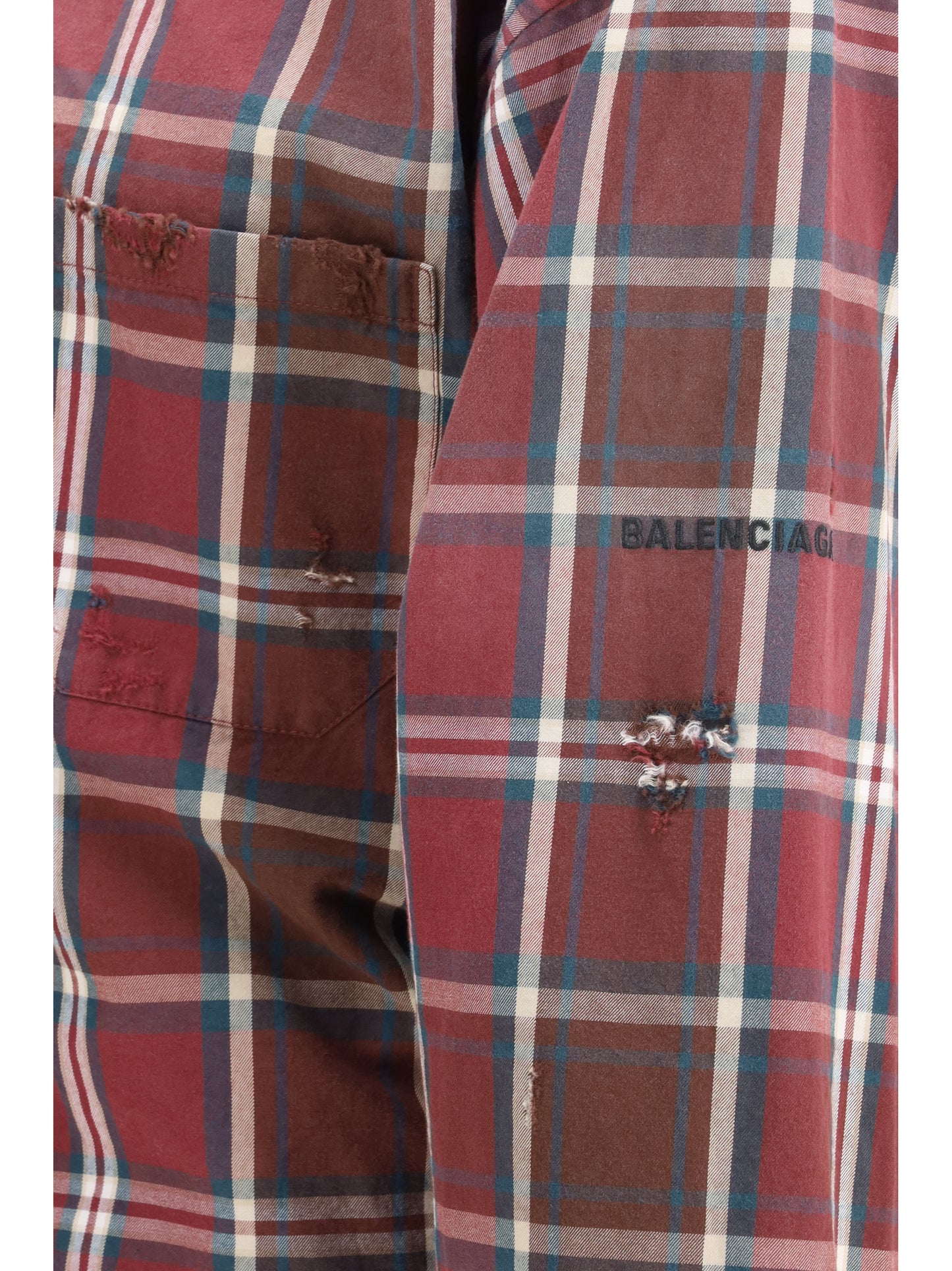BALENCIAGA Zip Shirt in cotton-blend flannel