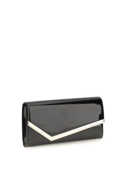 Jimmy Choo Emmie leather Clutch - Black/Light Gold