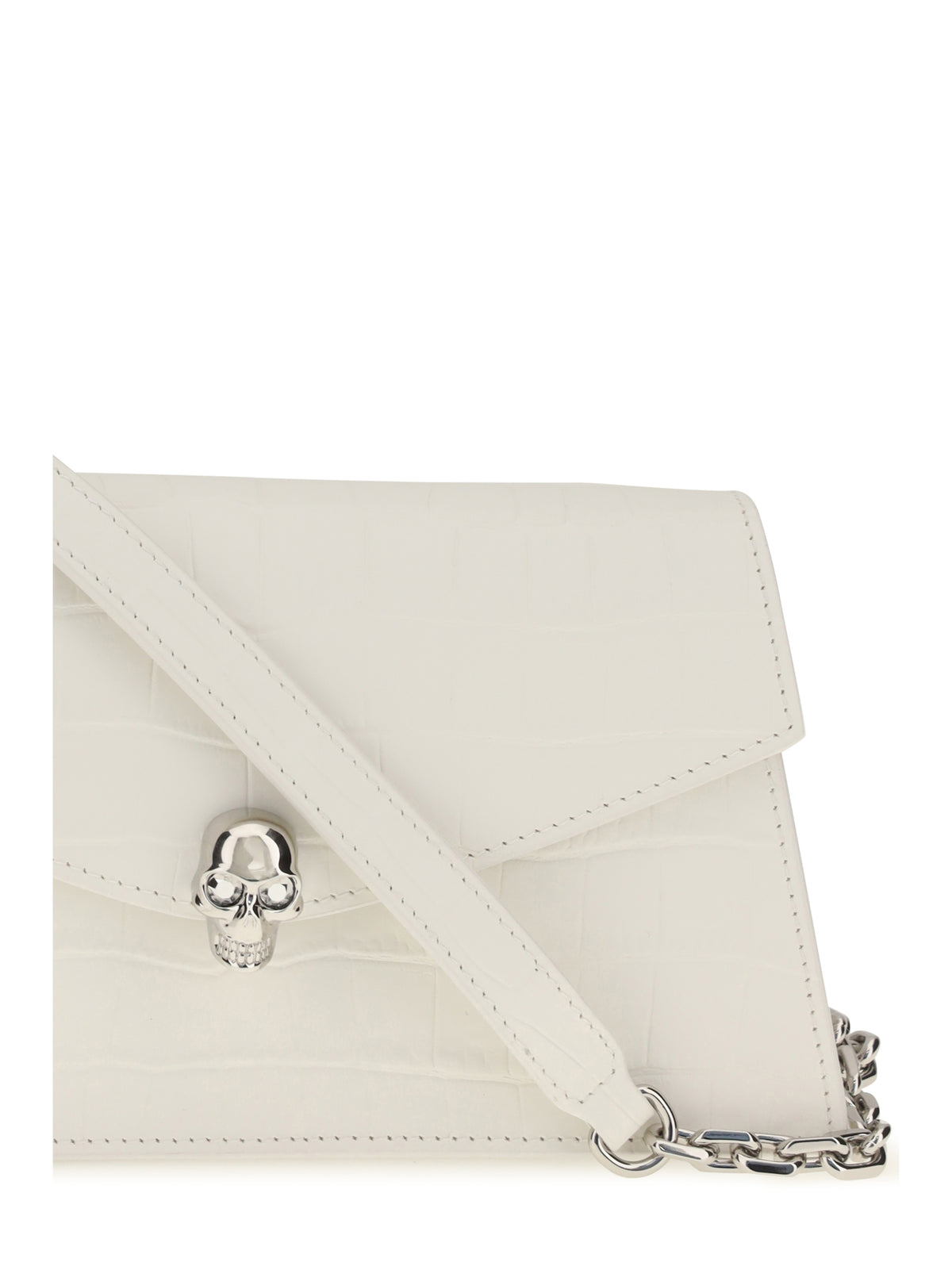 Alexander McQueen Mini Skull Clutch - White