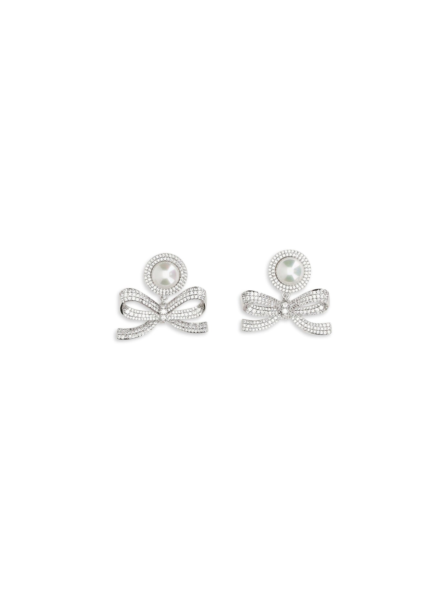 SELF-PORTRAIT Pearl bow drop Earrings