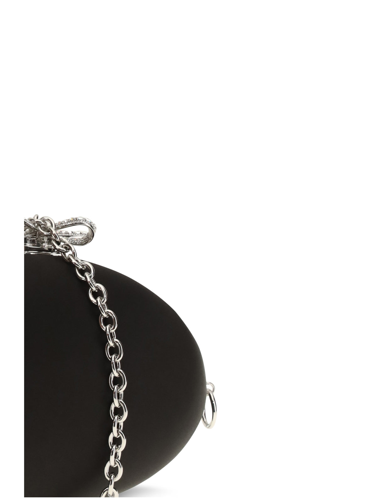 Self-Portrait Oval satin Clutch - Black