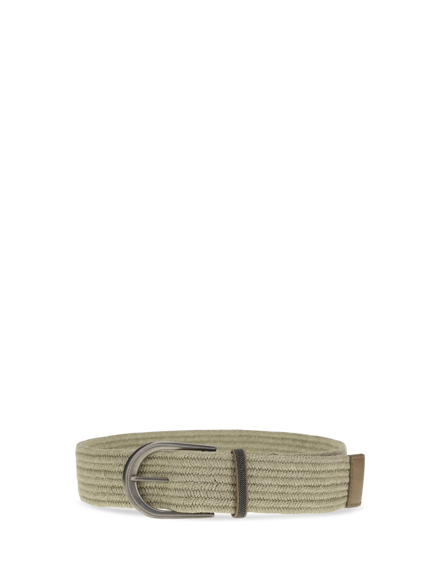 BRUNELLO CUCINELLI Braided linen Belt with Shiny Loop