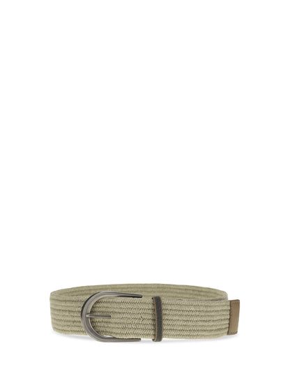 BRUNELLO CUCINELLI Braided linen Belt with Shiny Loop