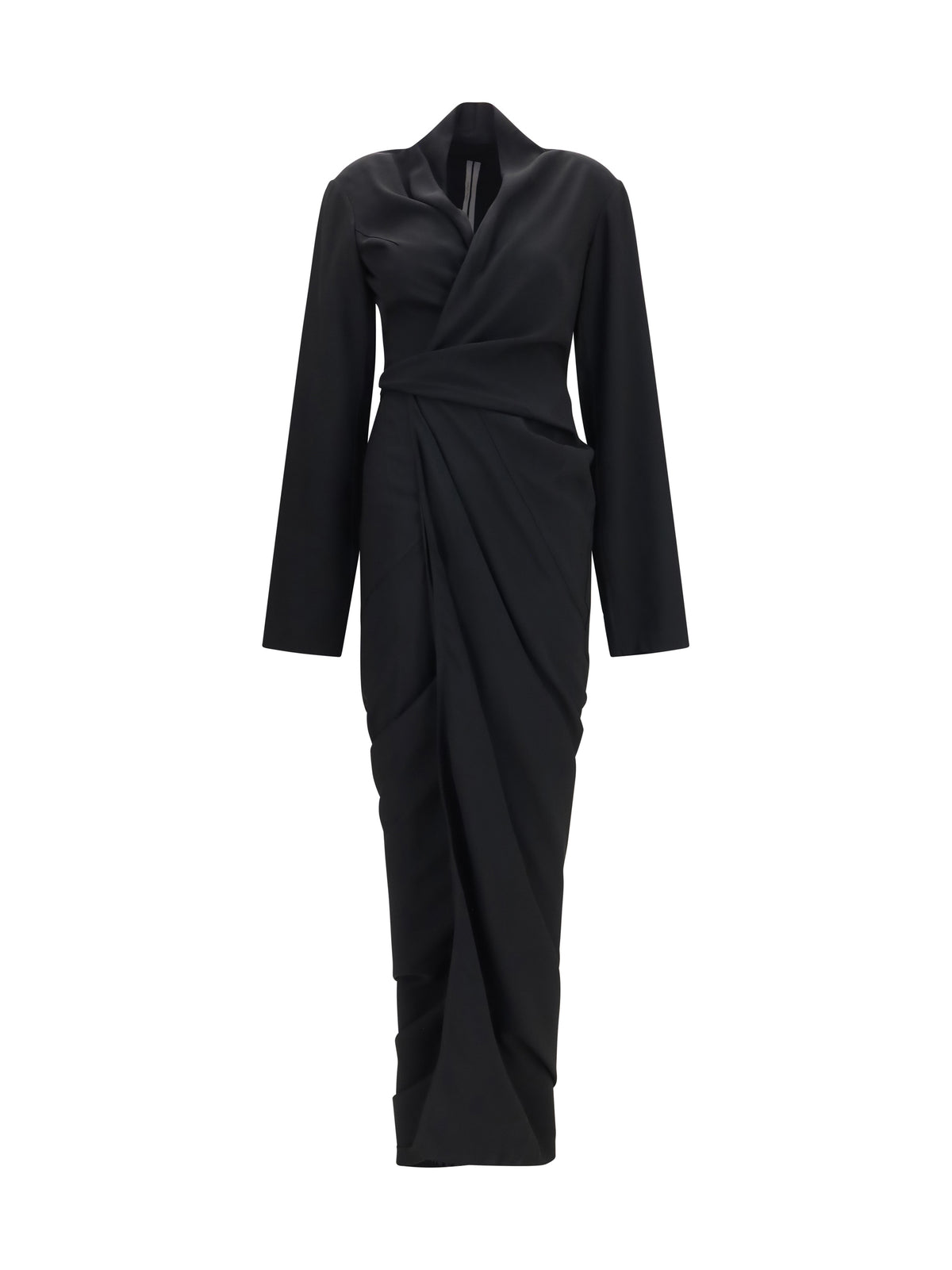 Rick Owens Wrap draped long Dress - Black