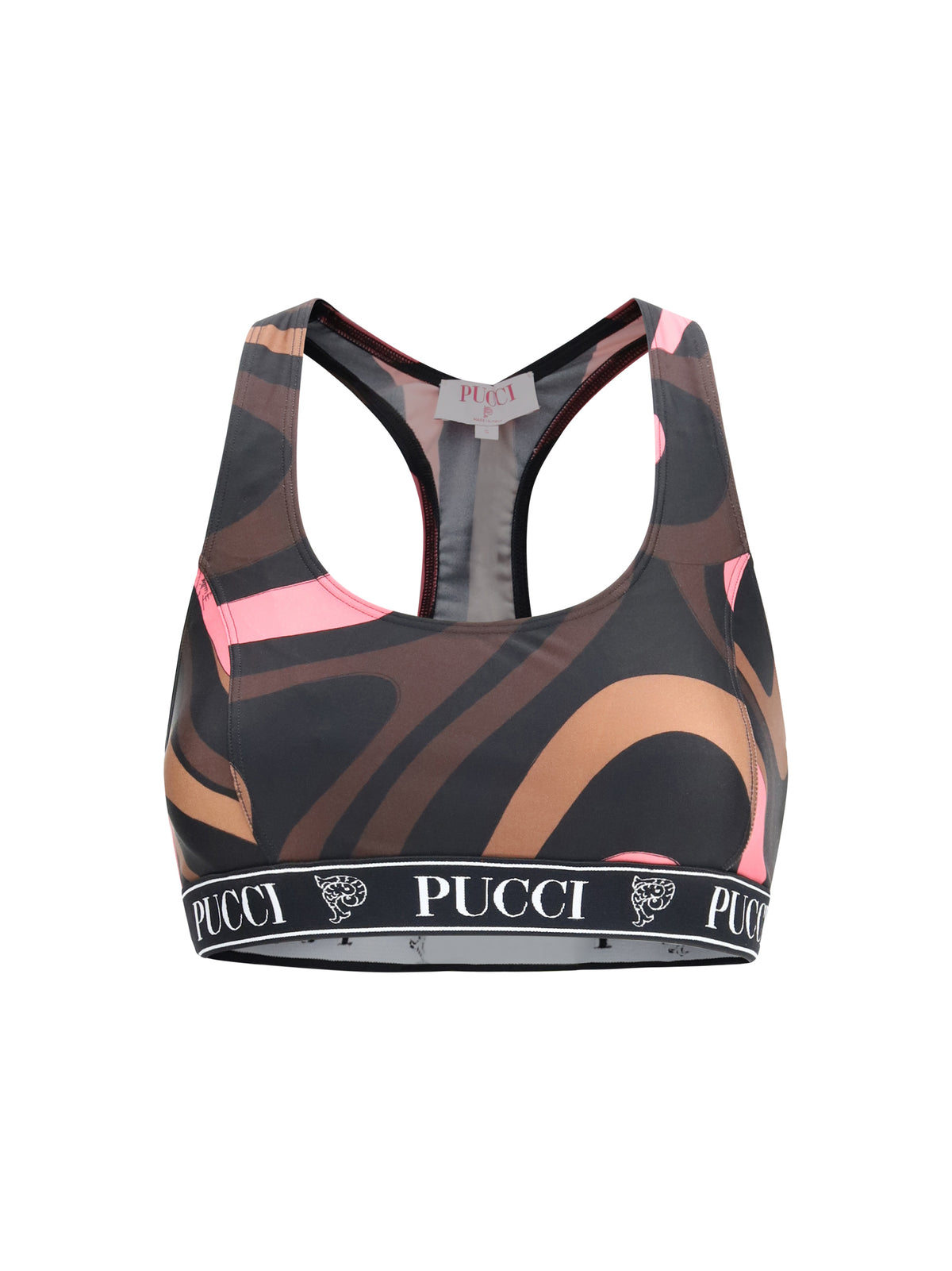 Pucci Marmo Print Sports Top - Brown Coral