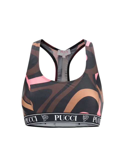 Pucci Marmo Print Sports Top - Brown Coral