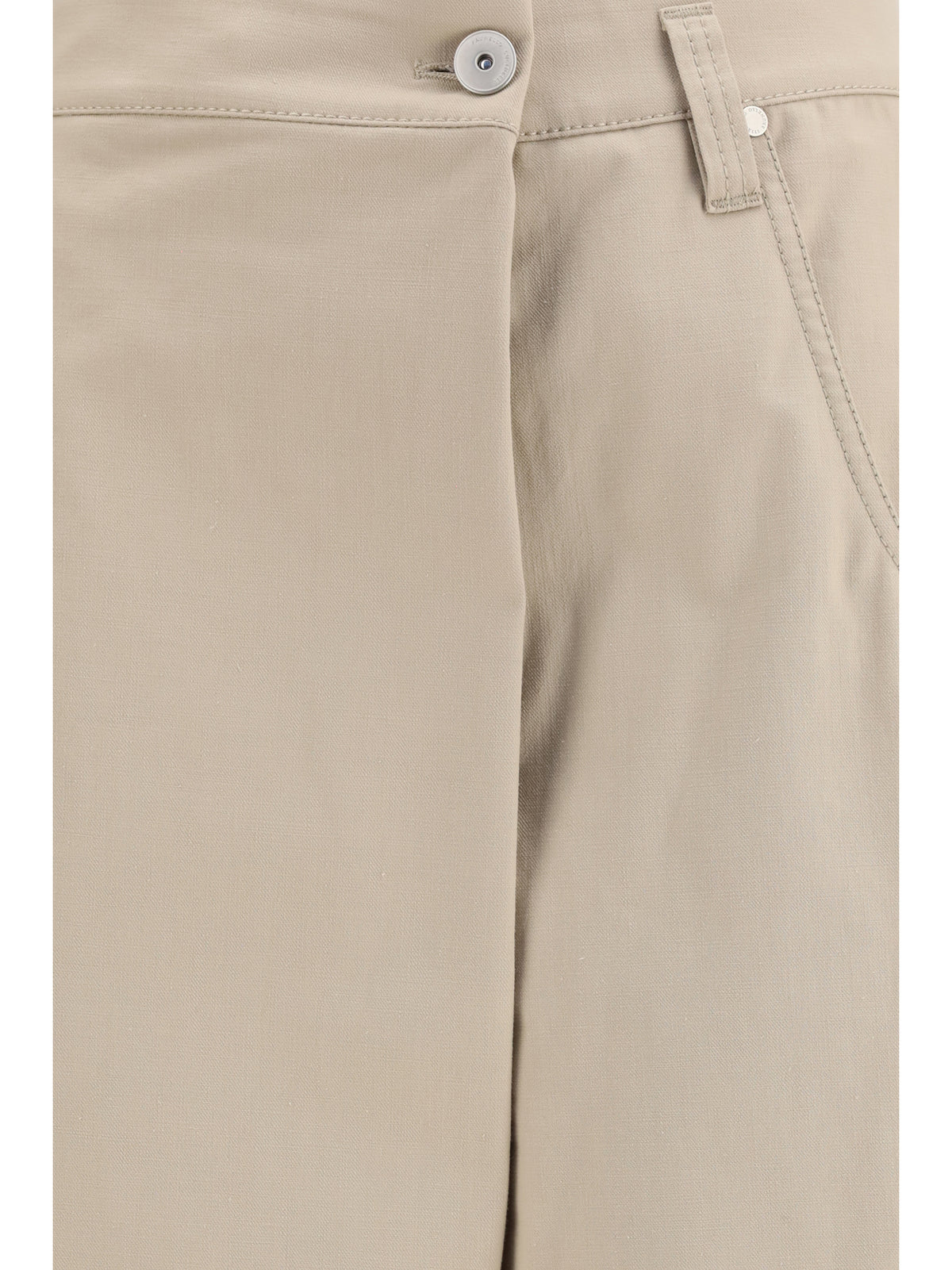 Brunello Cucinelli Wide-leg cotton Pants with monili - Sandshell