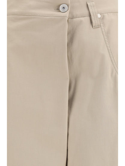 Brunello Cucinelli Wide-leg cotton Pants with monili - Sandshell