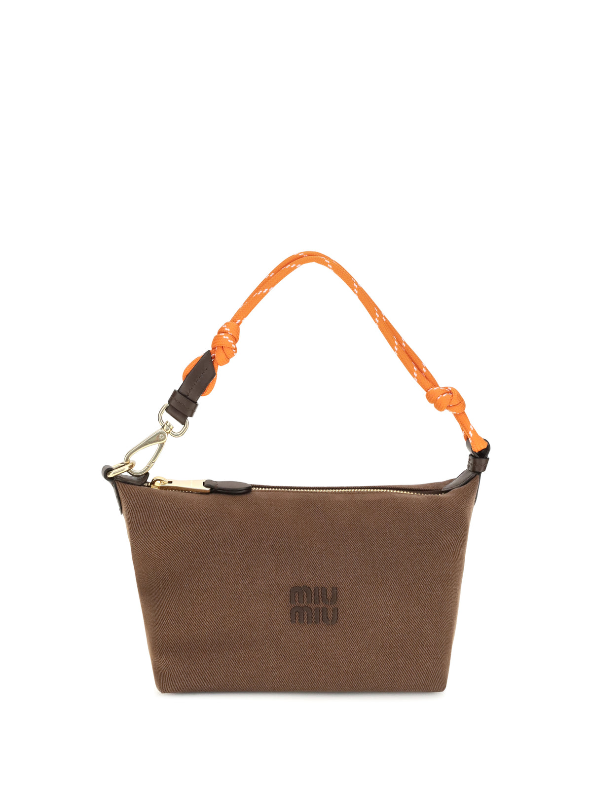 Miu Miu Cotton Shoulder Bag - Cacao+Arancio