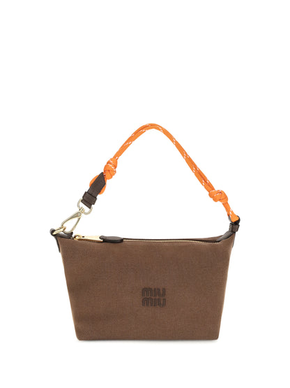 Miu Miu Cotton Shoulder Bag - Cacao+Arancio